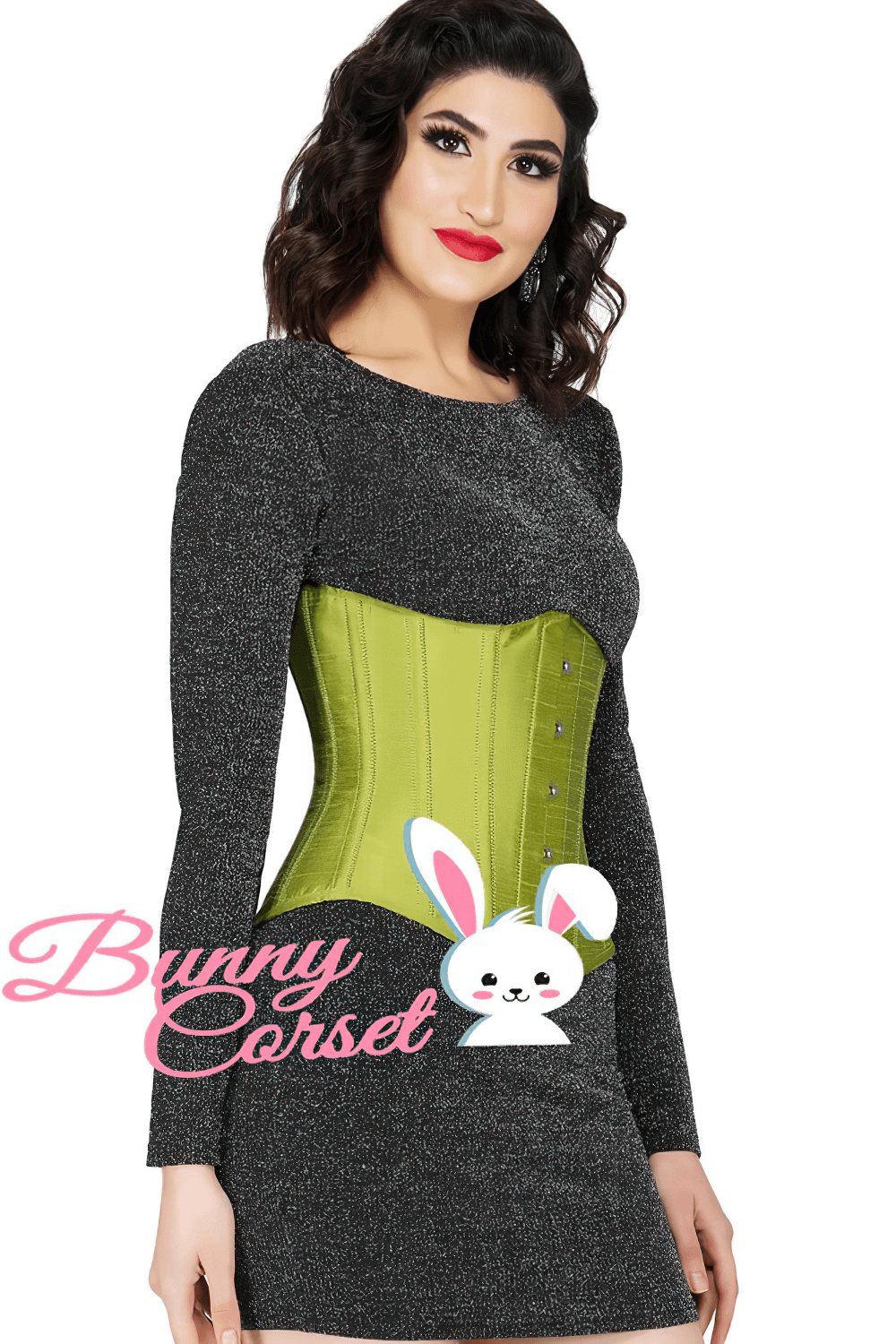 Satin Underbust Corset with Steel Boning and Lacing