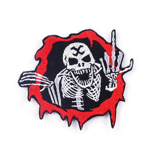 Scary Skull Print Fusible Patch On Clothes / Unisex Rave Outfits Accessory For Jackets and Bags