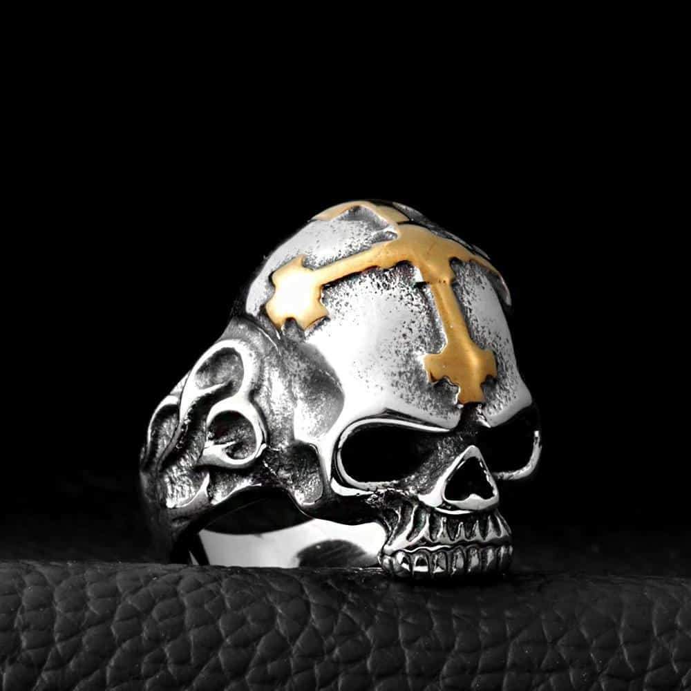 Scary Stainless steel Rock Style Skull Ring Skeleton Style Jewelry