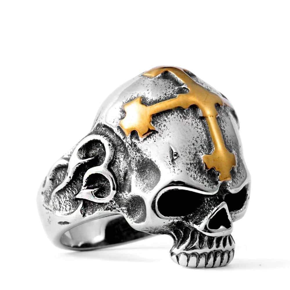 Scary Stainless steel Rock Style Skull Ring Skeleton Style Jewelry