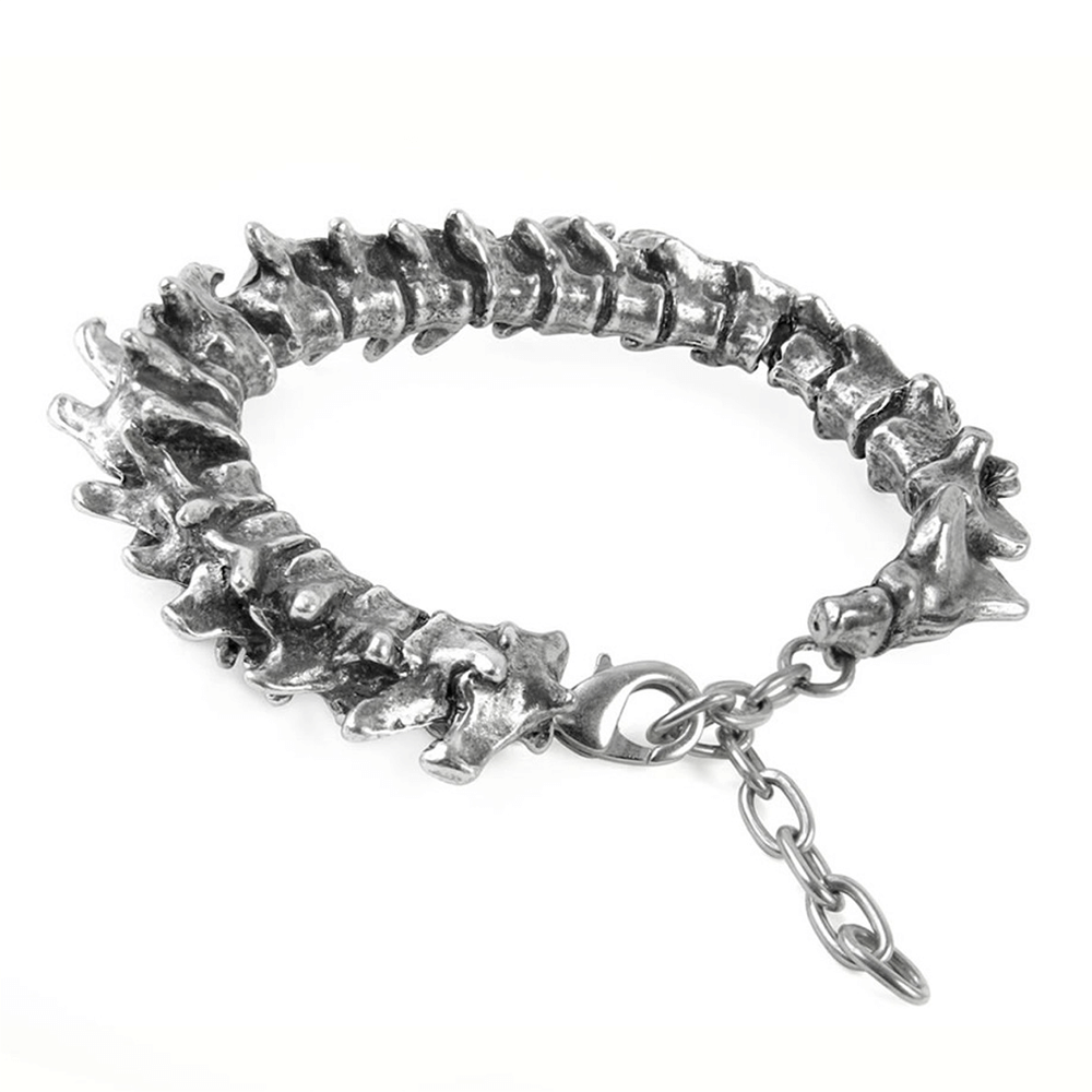 Sculpted Pewter Vertebrae Bracelet for Metal Fans