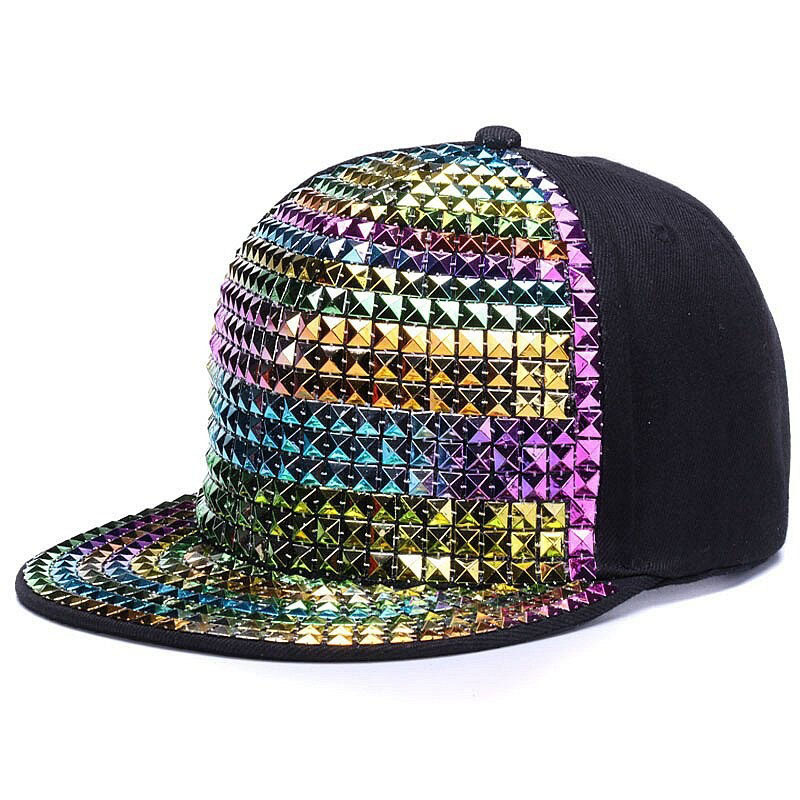 Sequins Adjustable Baseball Caps / Punk Rock Snapback Cap / Cool Hats for Men and Women