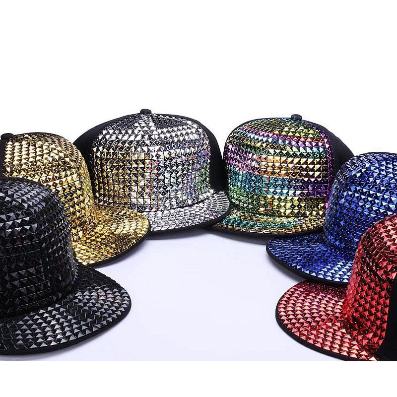 Sequins Adjustable Baseball Caps / Punk Rock Snapback Cap / Cool Hats for Men and Women