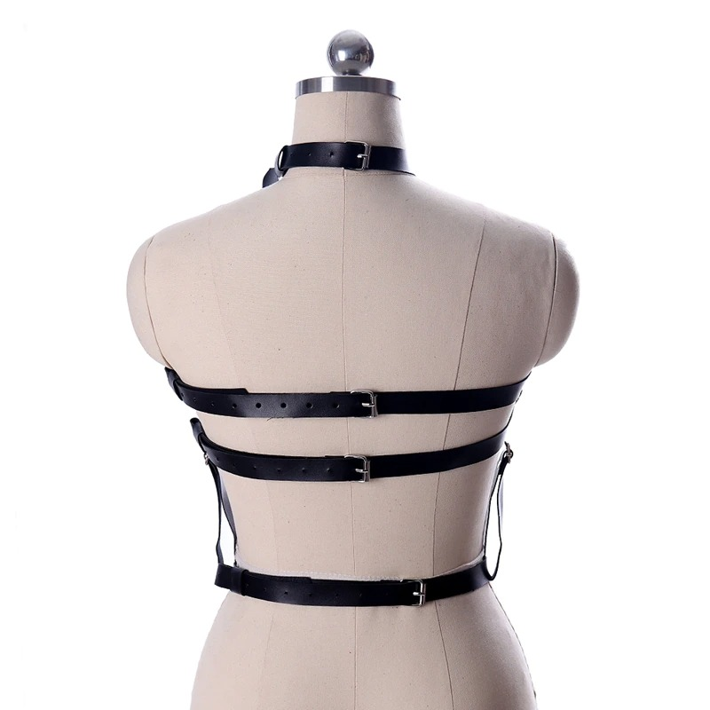 Sexy Alluring Bondage Belt Body PU Leather and Chain / Fashion Punk Bdsm Fetish Belt Suspenders