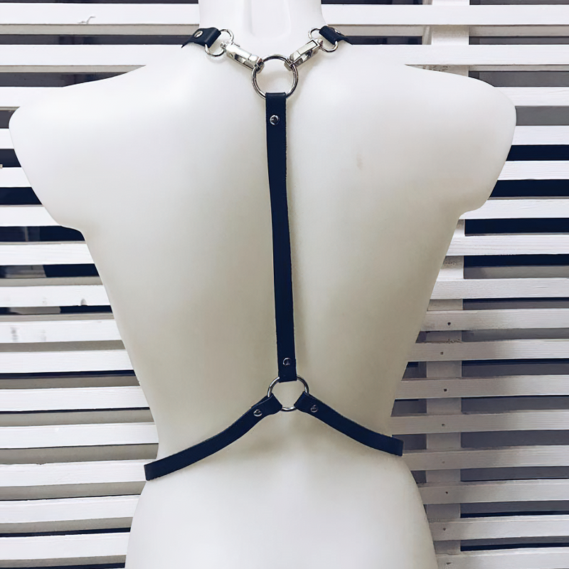 Sexy Black Cosplay Chest Harness / Women's Sexy BDSM Pu Leather Accessories