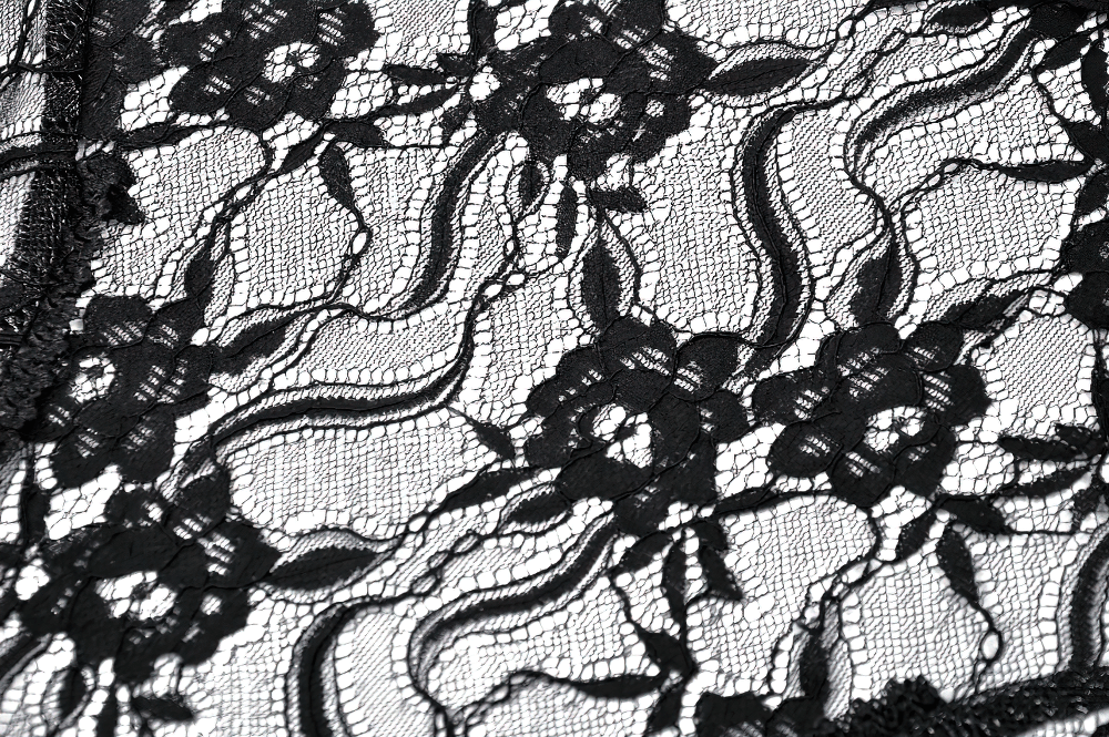 Sexy Black Lace Top with Elegant Bell Sleeves