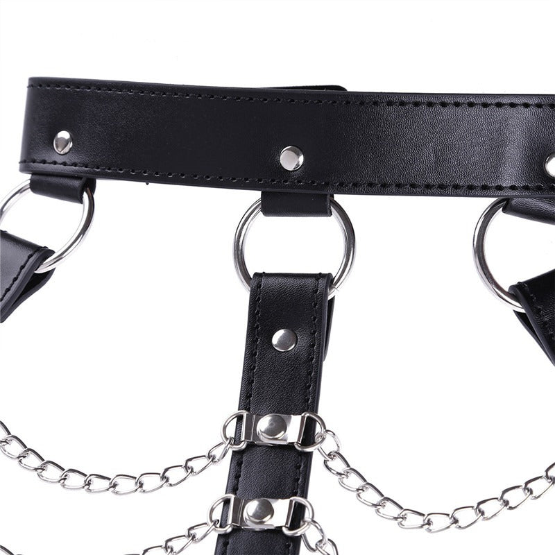 Sexy Body Chest Harness for Women with Many Chains / Body Harness Accessory in Gothic Fashion