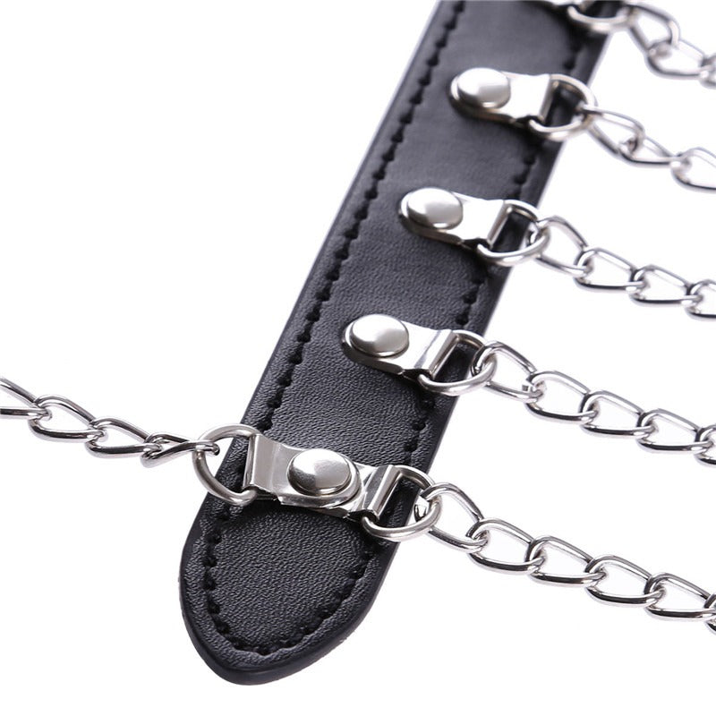 Sexy Body Chest Harness for Women with Many Chains / Body Harness Accessory in Gothic Fashion