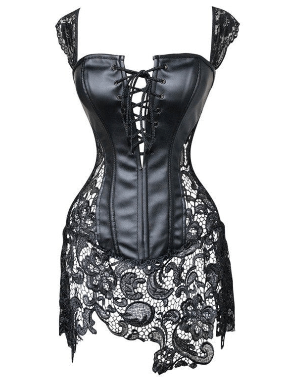 Sexy Boned Gothic Lace Sexy Body Bustier / Overbust Corset Women Dress