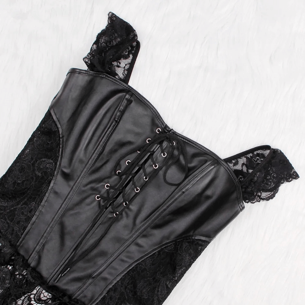 Sexy Boned Gothic Lace Sexy Body Bustier / Overbust Corset Women Dress