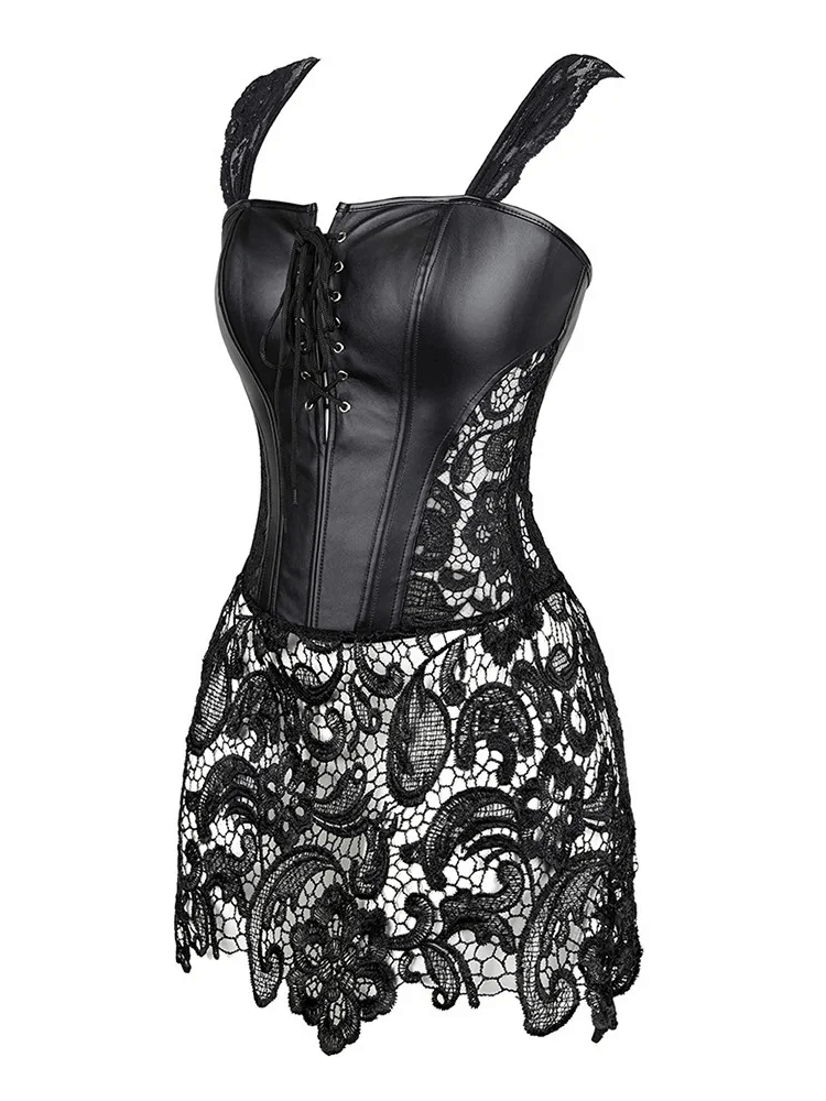 Sexy Boned Gothic Lace Sexy Body Bustier / Overbust Corset Women Dress