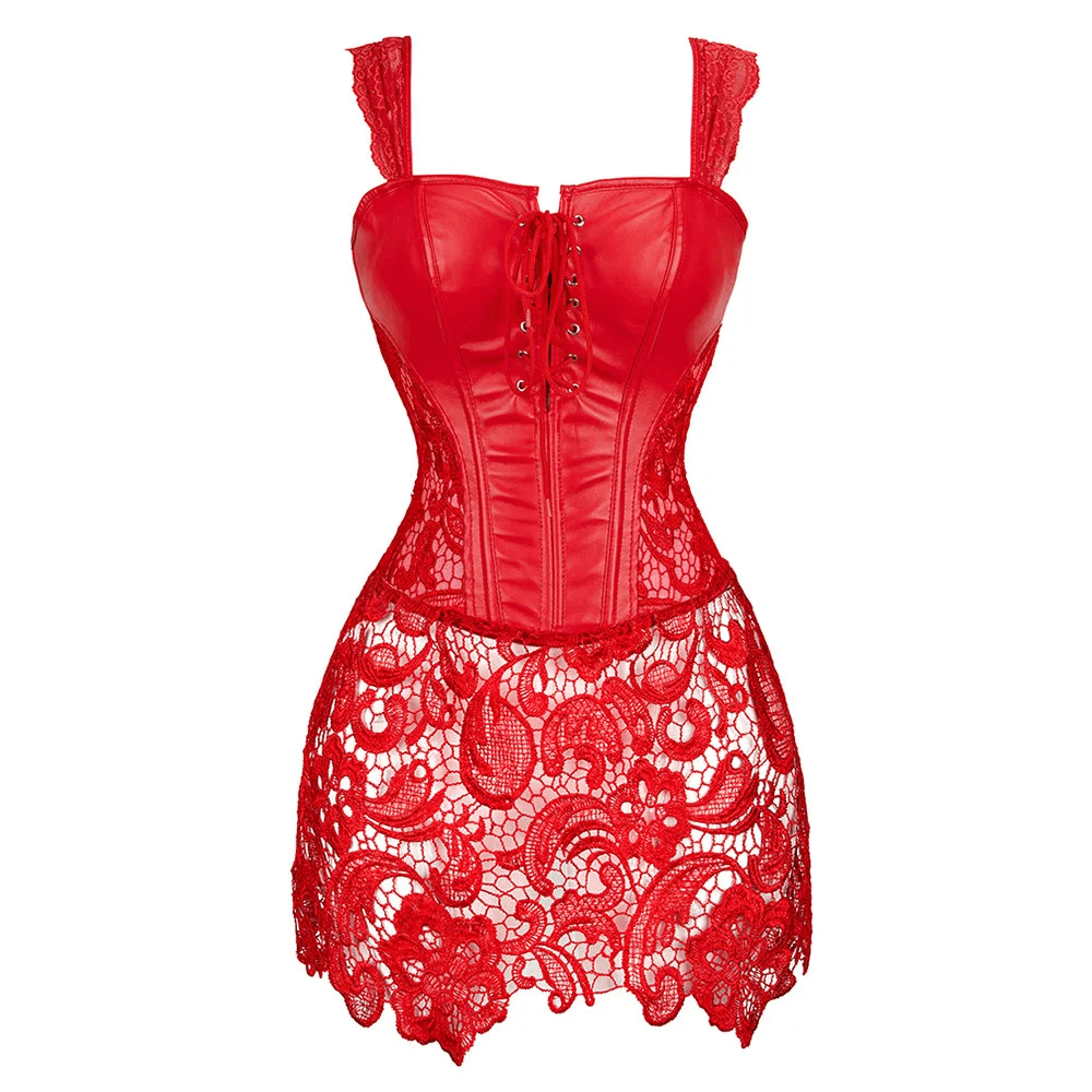 Sexy Boned Gothic Lace Sexy Body Bustier / Overbust Corset Women Dress