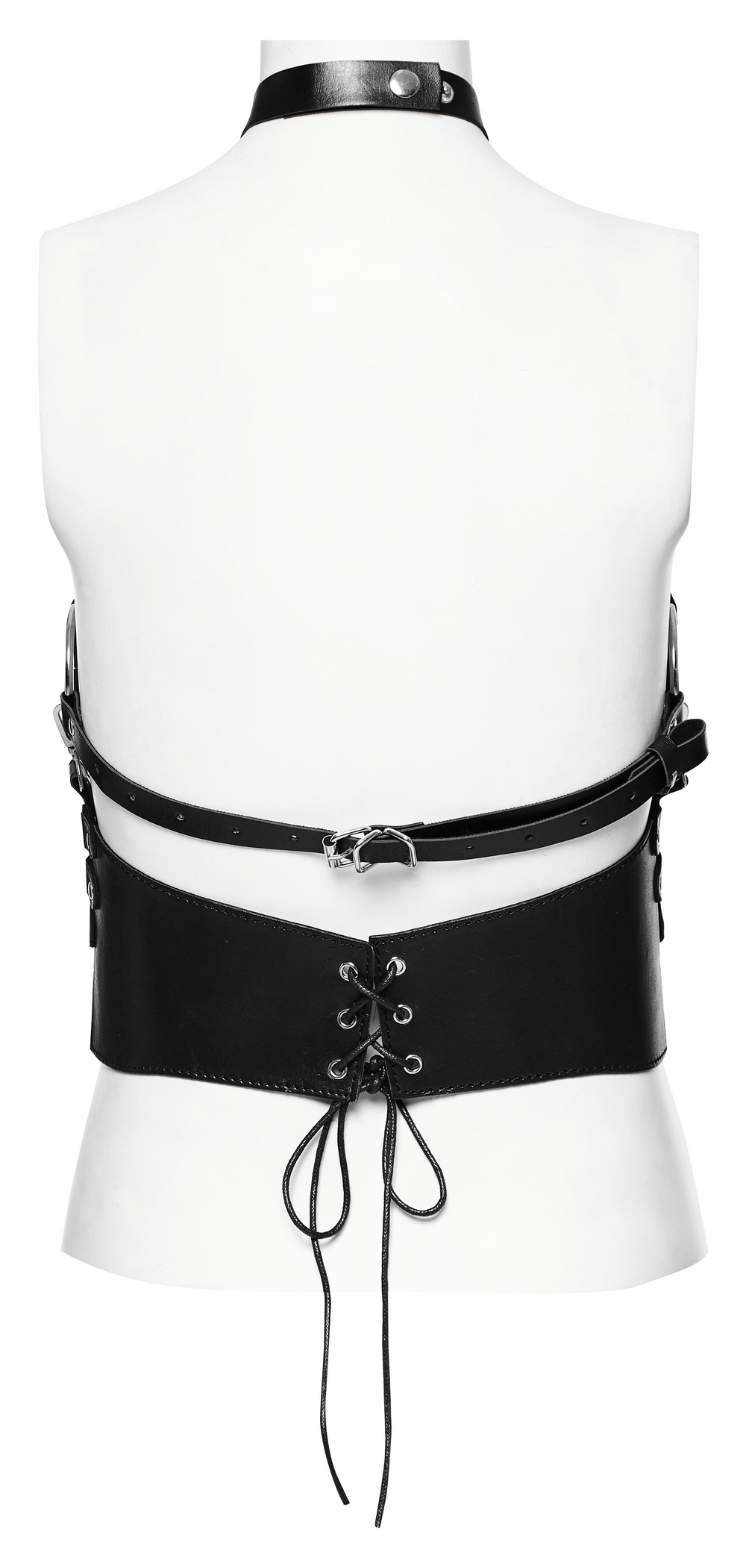 Sexy Faux Leather Gothic Strapped Bustier Top