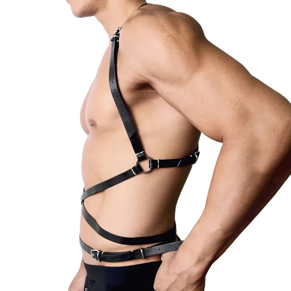 Sexy Fetish Male Leather Harness / Erotic Body Chest Harness For Men / Punk Style Belts for Cosplay