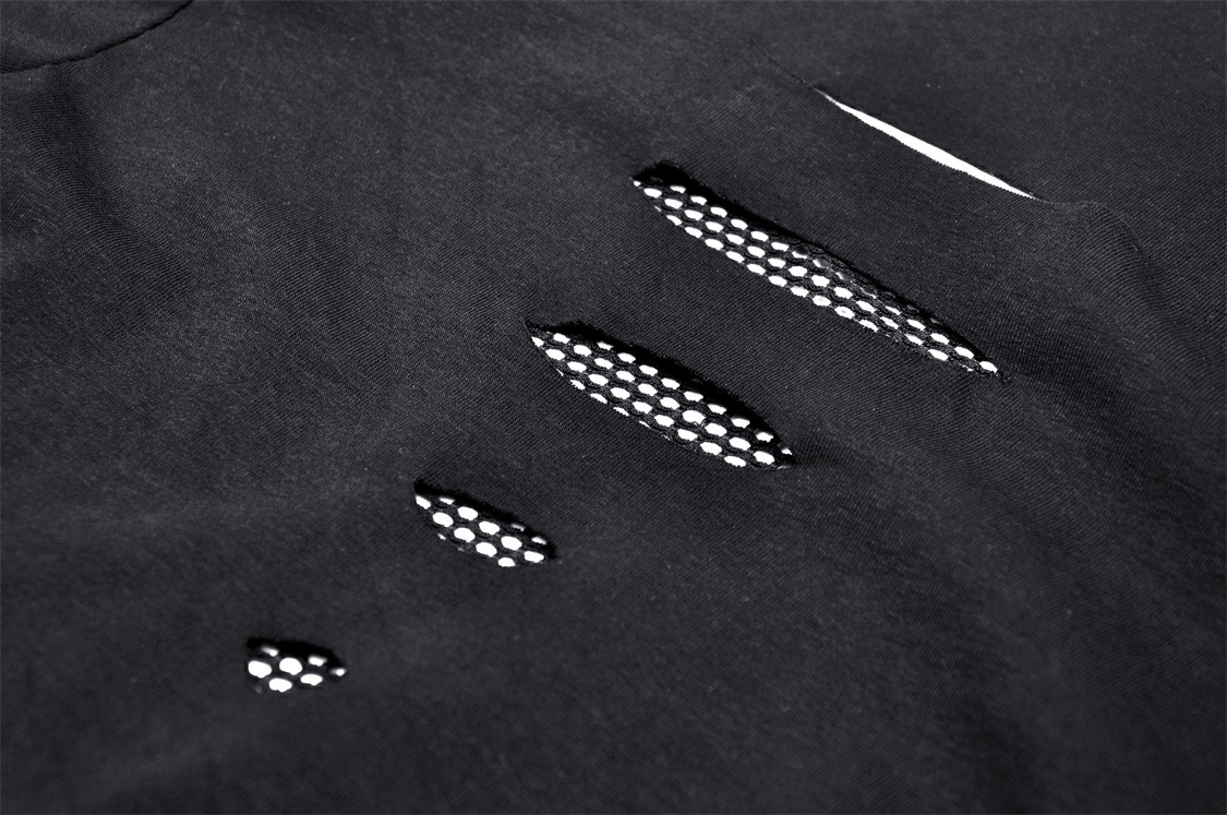 Sexy Fishnet Sweatshirt with Edgy Hardware Details