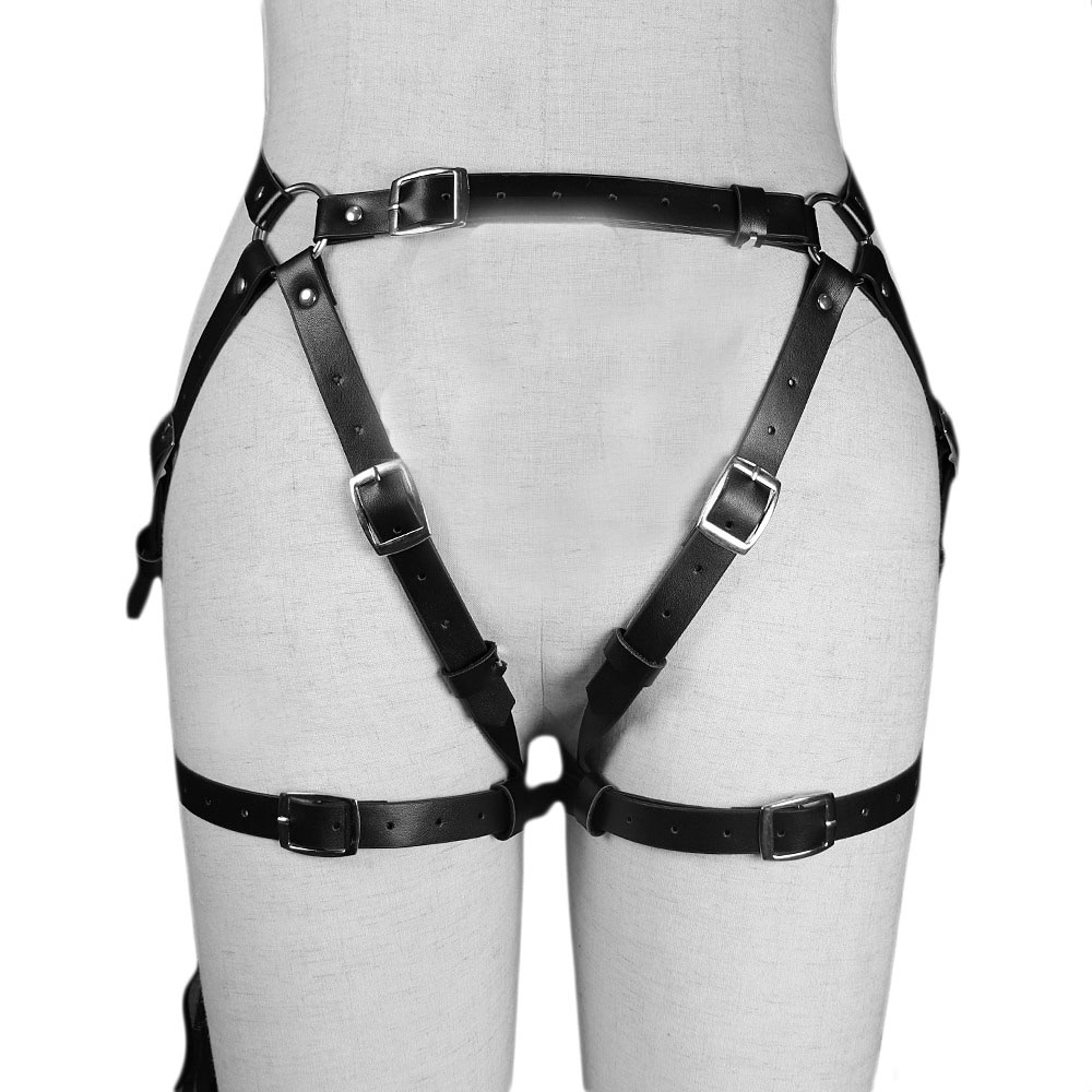 Sexy Gothic Harness for Woman / Erotic Bondage Garter Belt for Legs