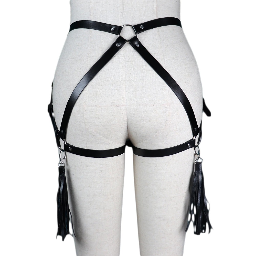 Sexy Gothic Harness for Woman / Erotic Bondage Garter Belt for Legs