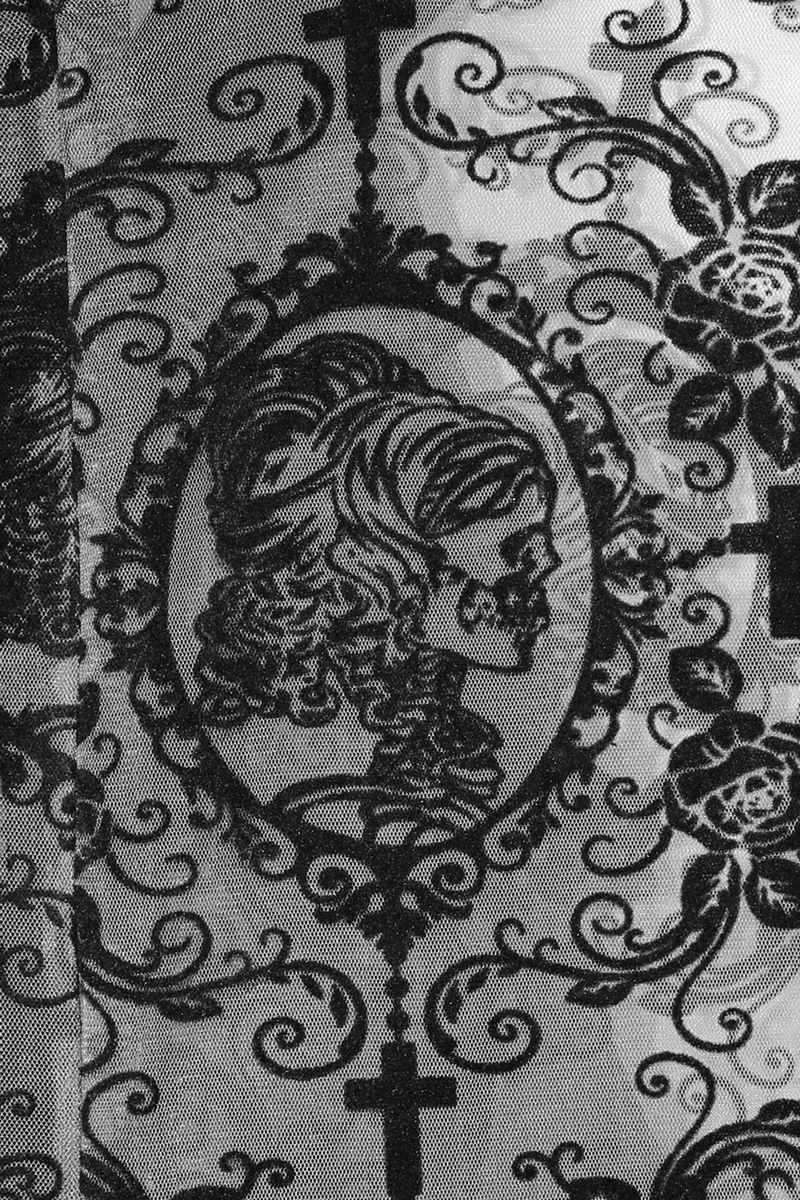 Sexy Irregular Lace Dress / Women's Elastic Dress With Long Sleeves in Gothic Style