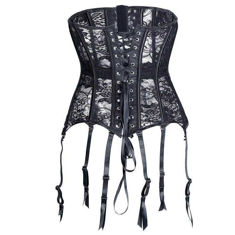Sexy Lace-Up Black Gothic Corset / Steampunk Bone Corsets and Bustiers in Goth Fashion