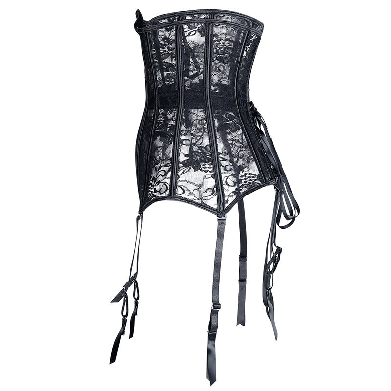 Sexy Lace-Up Black Gothic Corset / Steampunk Bone Corsets and Bustiers in Goth Fashion