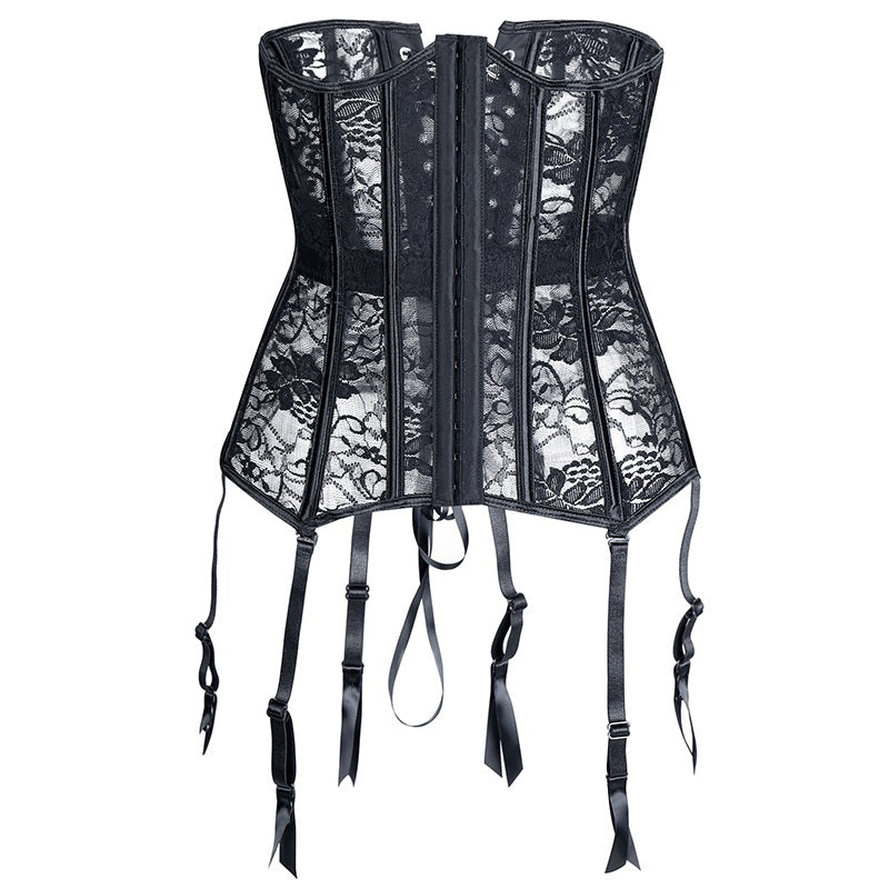 Sexy Lace-Up Black Gothic Corset / Steampunk Bone Corsets and Bustiers in Goth Fashion