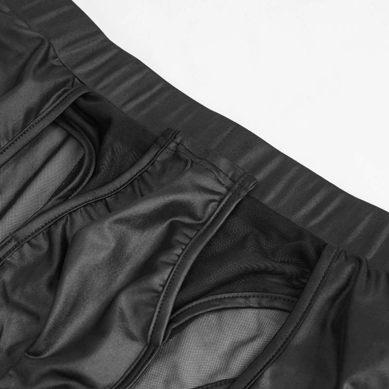 Sexy Men's See-Through Underwear with Side Lace Up / Alternative Black Elastic Waistband Underwears