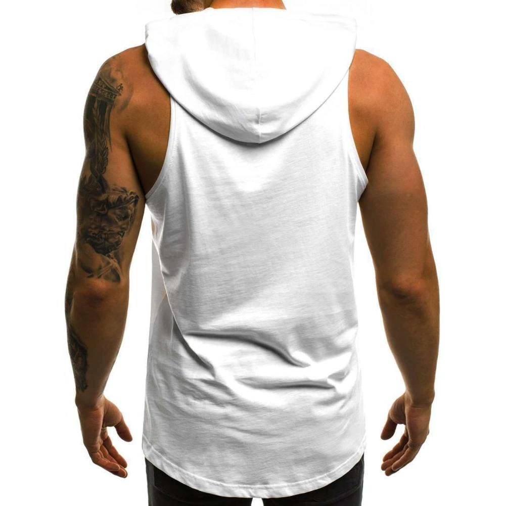 Sexy Men's clothing Sleeveless with American Flag Print / Casual Summer Tank Top with Hoodie