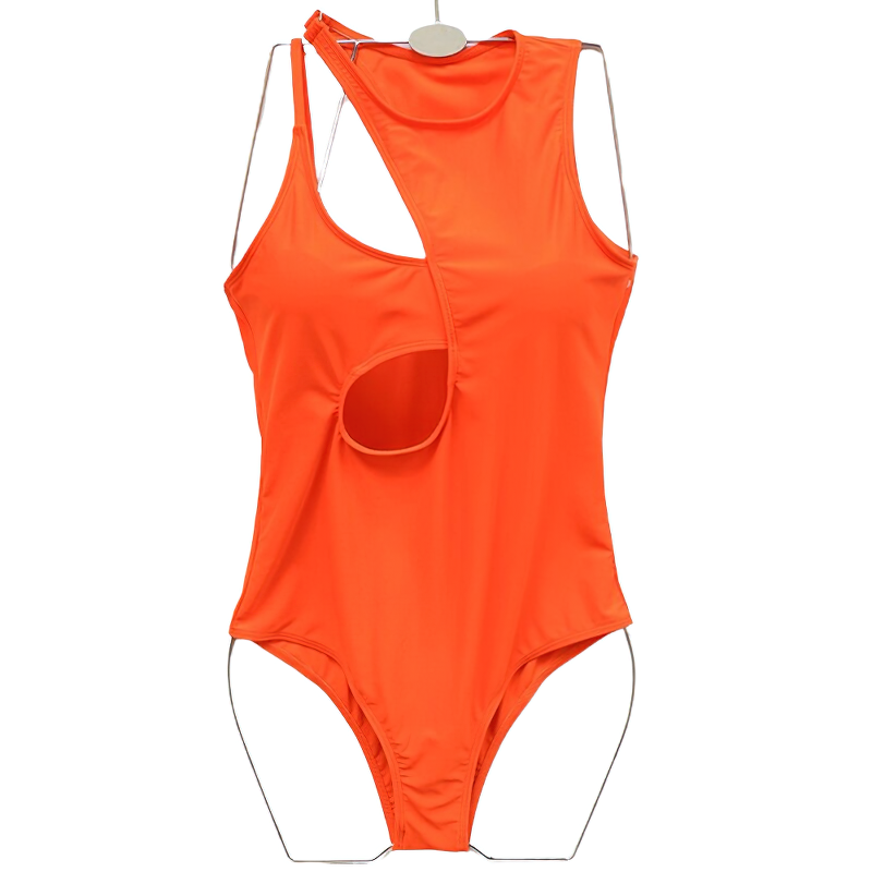 Sexy One Piece Swimwear For Women / Cut Out Bodysuit Of High Neck / Stylish Summer Wear