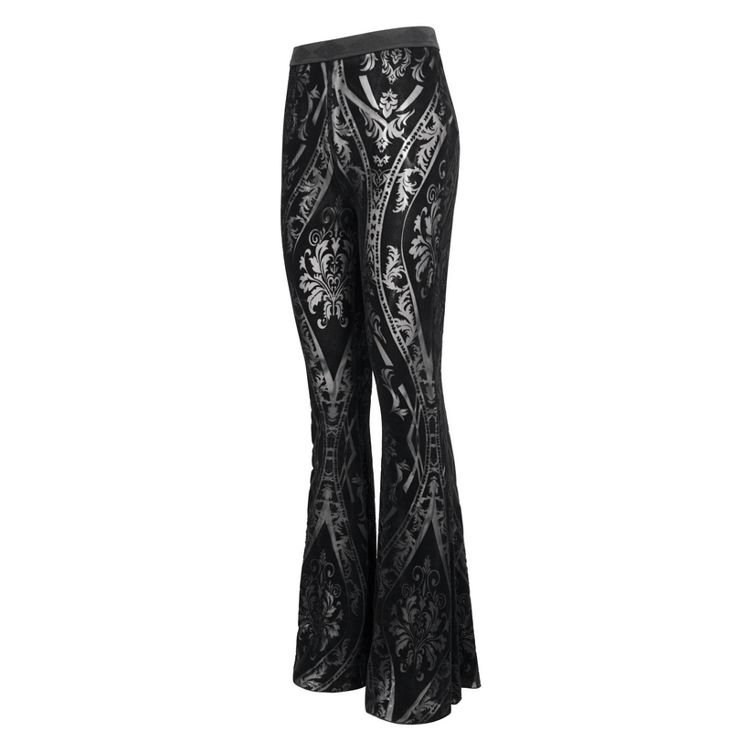 Sexy Pattern Flared Pants in Gothic Style / Fashion Black Slim fit Pants For Women