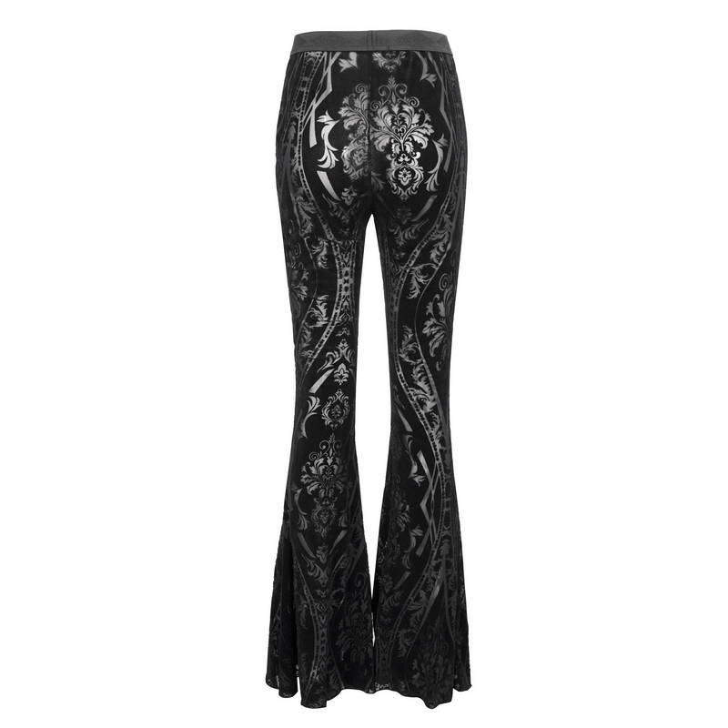 Sexy Pattern Flared Pants in Gothic Style / Fashion Black Slim fit Pants For Women