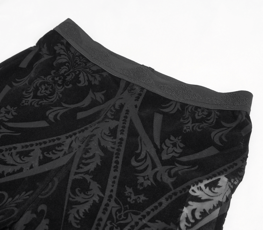 Sexy Pattern Flared Pants in Gothic Style / Fashion Black Slim fit Pants For Women