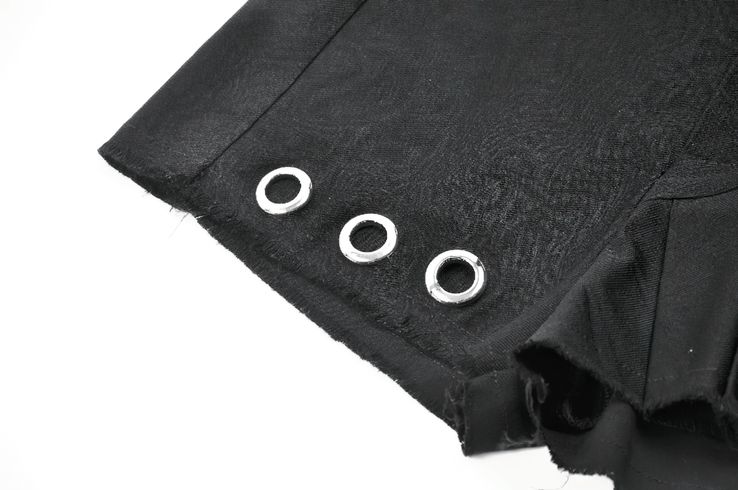 Sexy Pleated Shorts with O-Ring Strap and Eyelet Detail