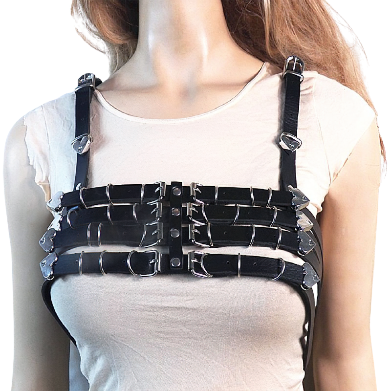 Sexy PU Leather Bra Belts Harness / Alternative Black Women's Intimate Harnes