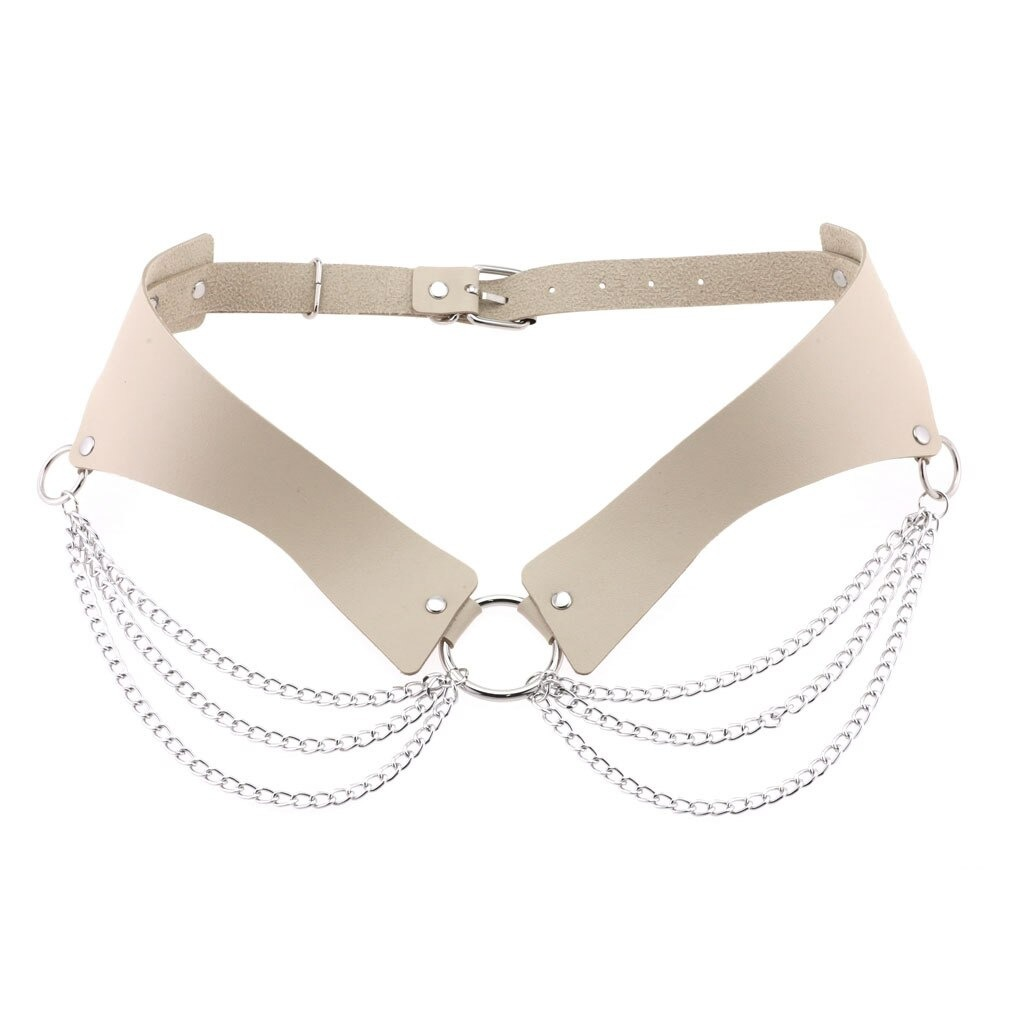 Sexy Pu Leather Harness Chain Belt / Fashion Gothic Accessories  for Women