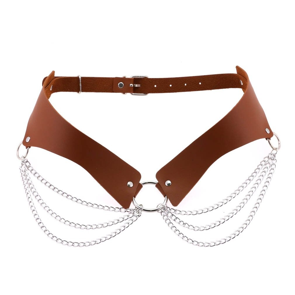 Sexy Pu Leather Harness Chain Belt / Fashion Gothic Accessories  for Women