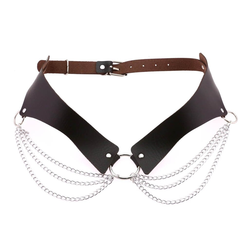 Sexy Pu Leather Harness Chain Belt / Fashion Gothic Accessories  for Women