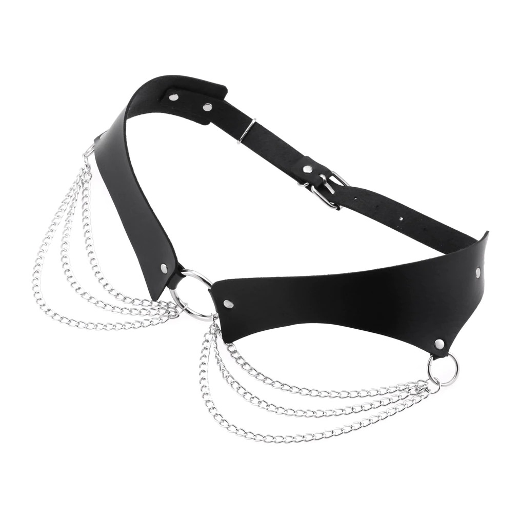 Sexy Pu Leather Harness Chain Belt / Fashion Gothic Accessories  for Women