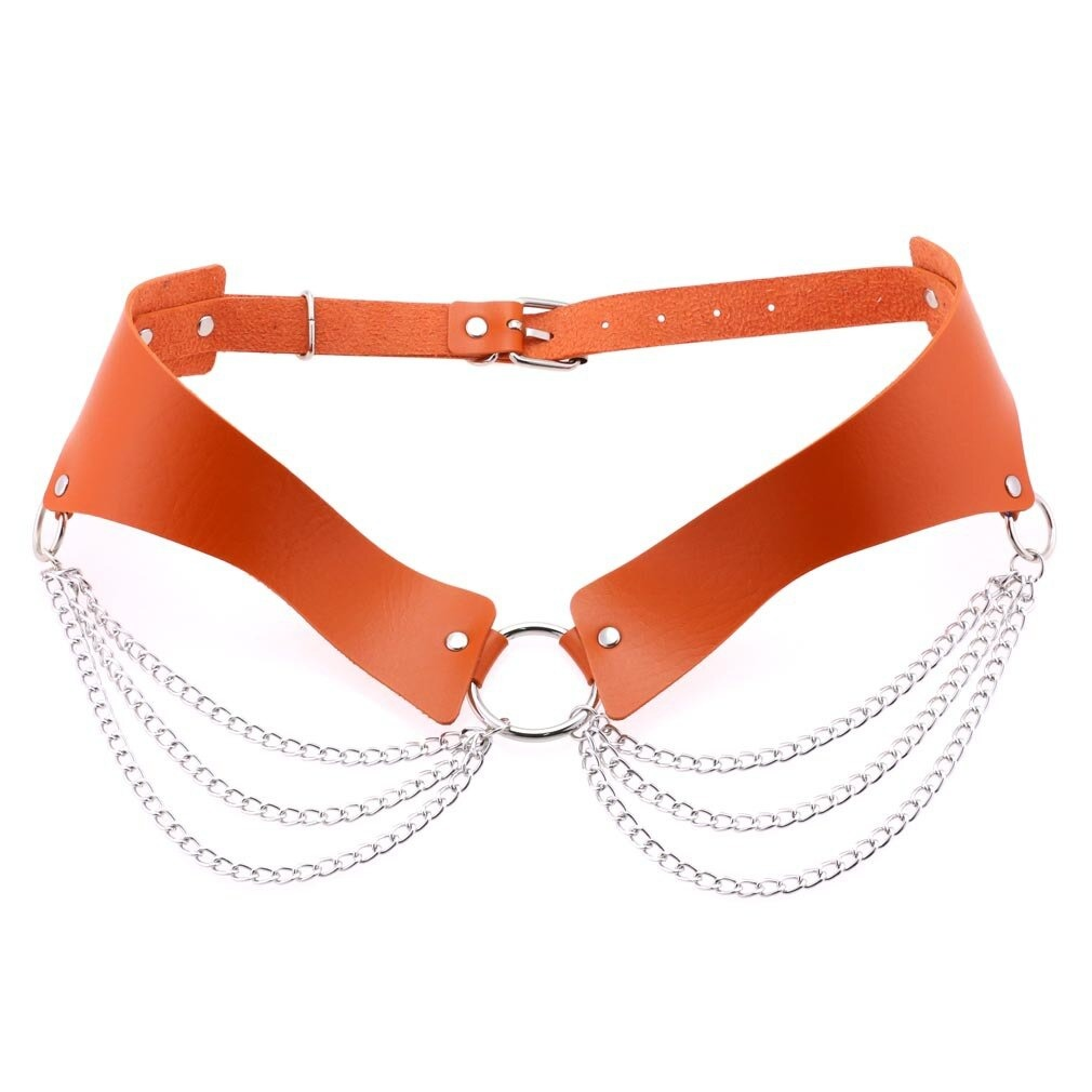Sexy Pu Leather Harness Chain Belt / Fashion Gothic Accessories  for Women