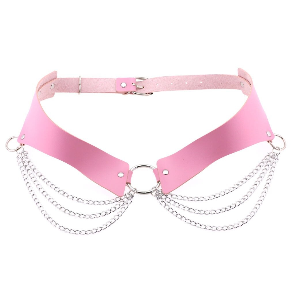 Sexy Pu Leather Harness Chain Belt / Fashion Gothic Accessories  for Women