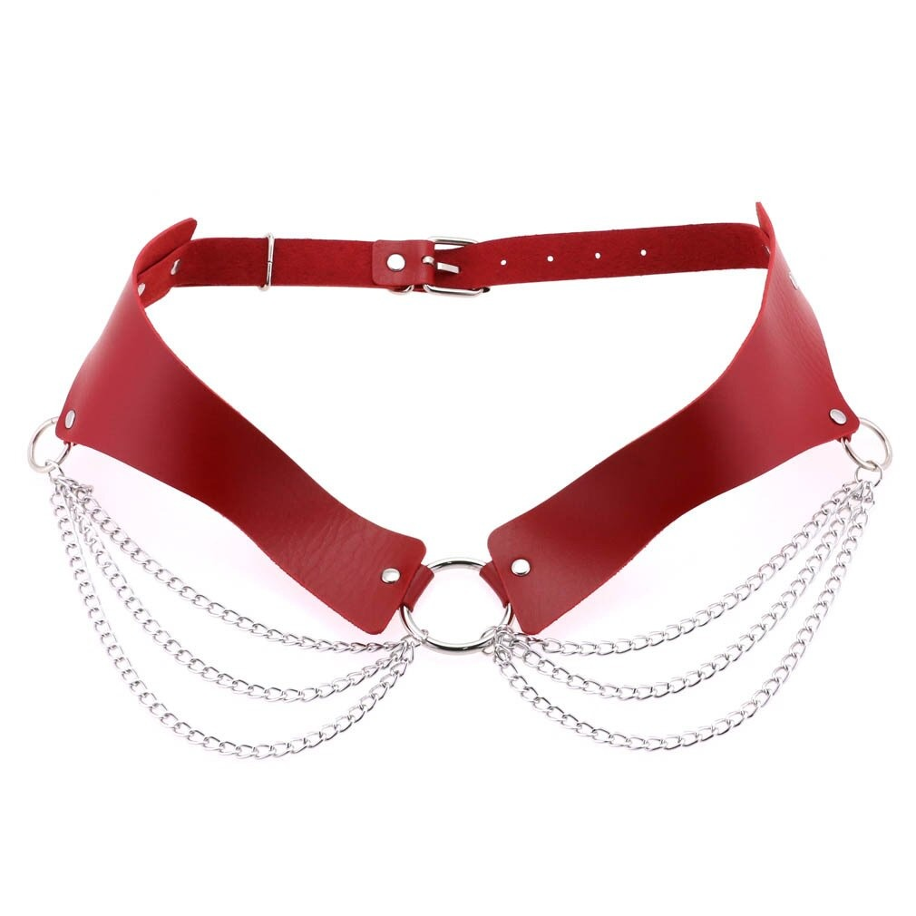 Sexy Pu Leather Harness Chain Belt / Fashion Gothic Accessories  for Women