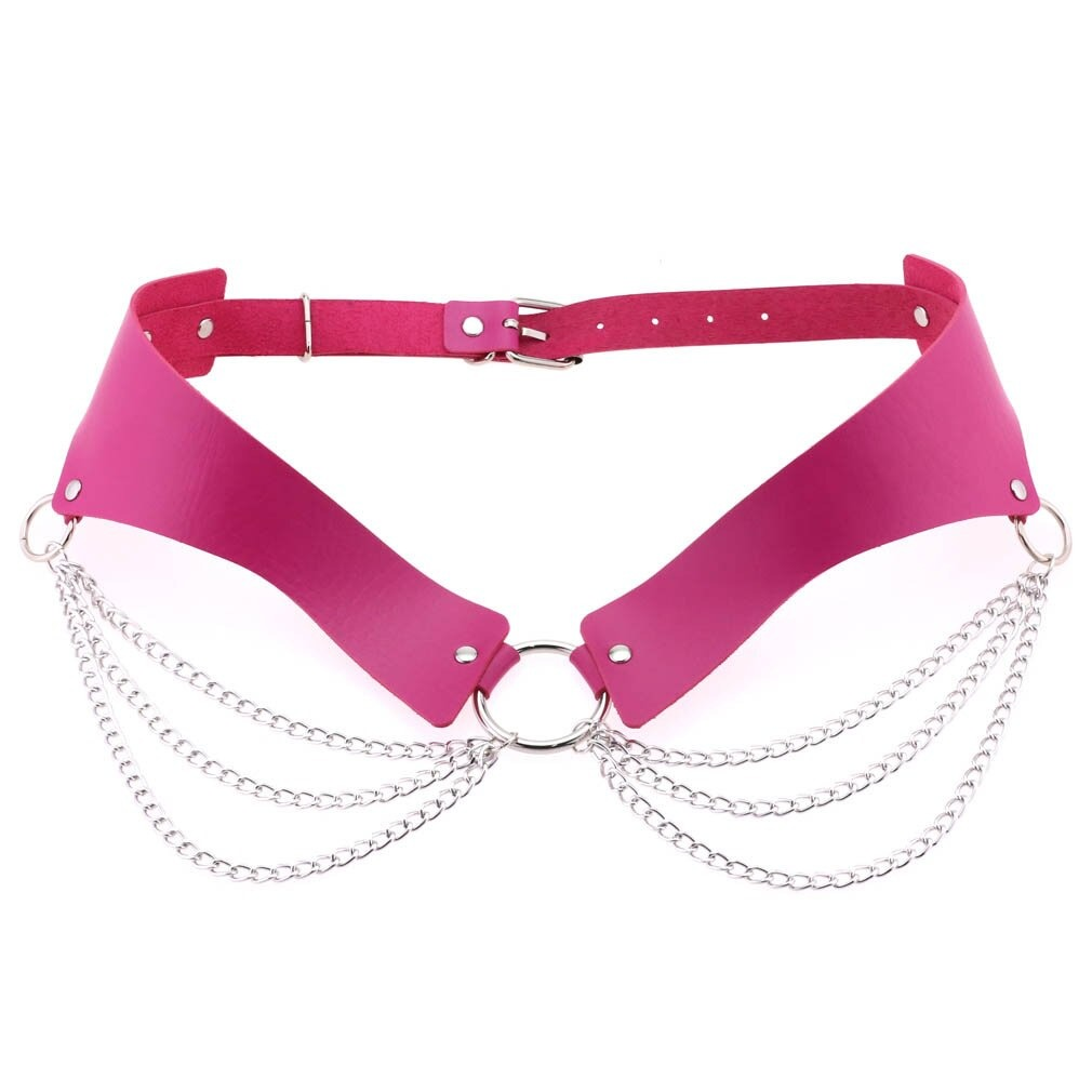 Sexy Pu Leather Harness Chain Belt / Fashion Gothic Accessories  for Women