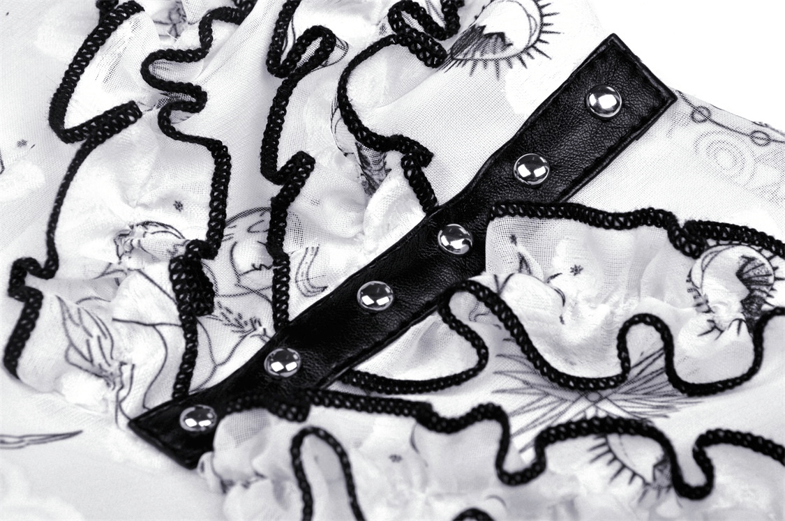 Sexy Punk Strap Dress with Lace Trim and Animal Print