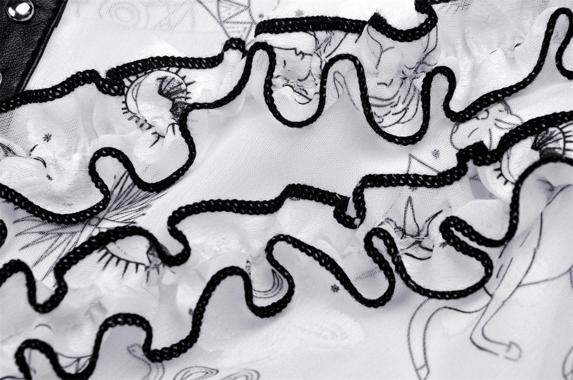 Sexy Punk Strap Dress with Lace Trim and Animal Print