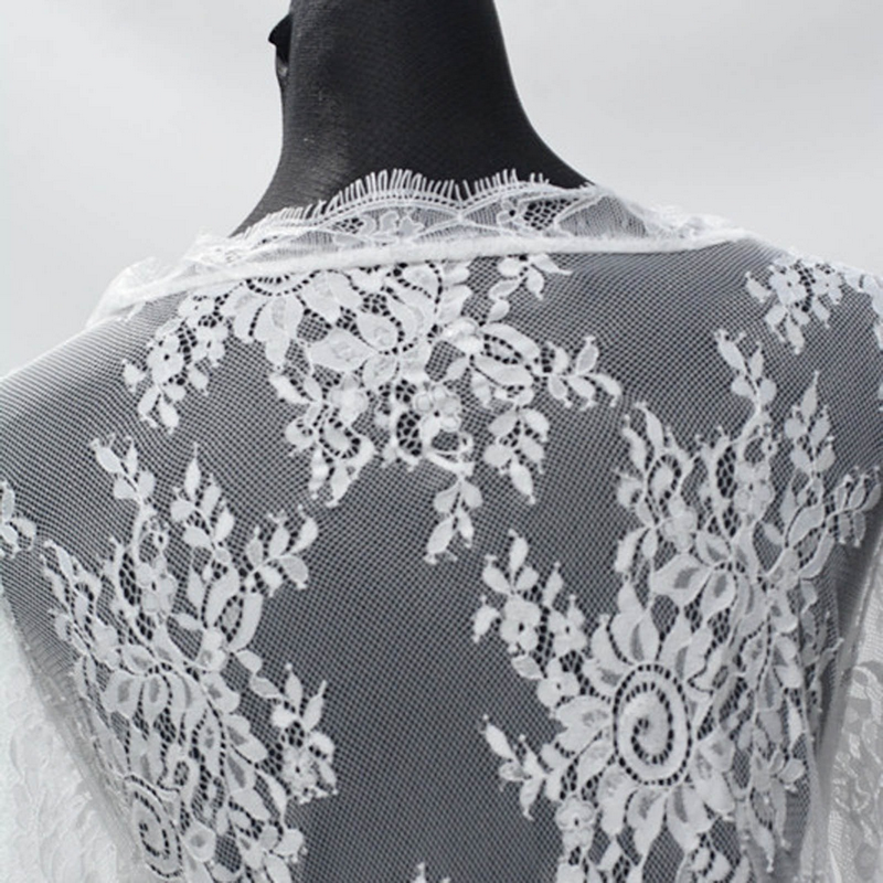 Sexy See Through Lace Kimono Robe for Women / Erotic Ladies Nightgown with Long Sleeves