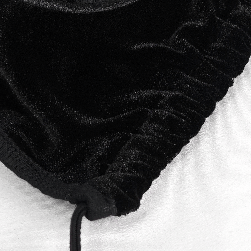 Sexy Stretch Black Velvet Pentagrams Bikini in Gothic Style / Alternative Style Swimwear for Women