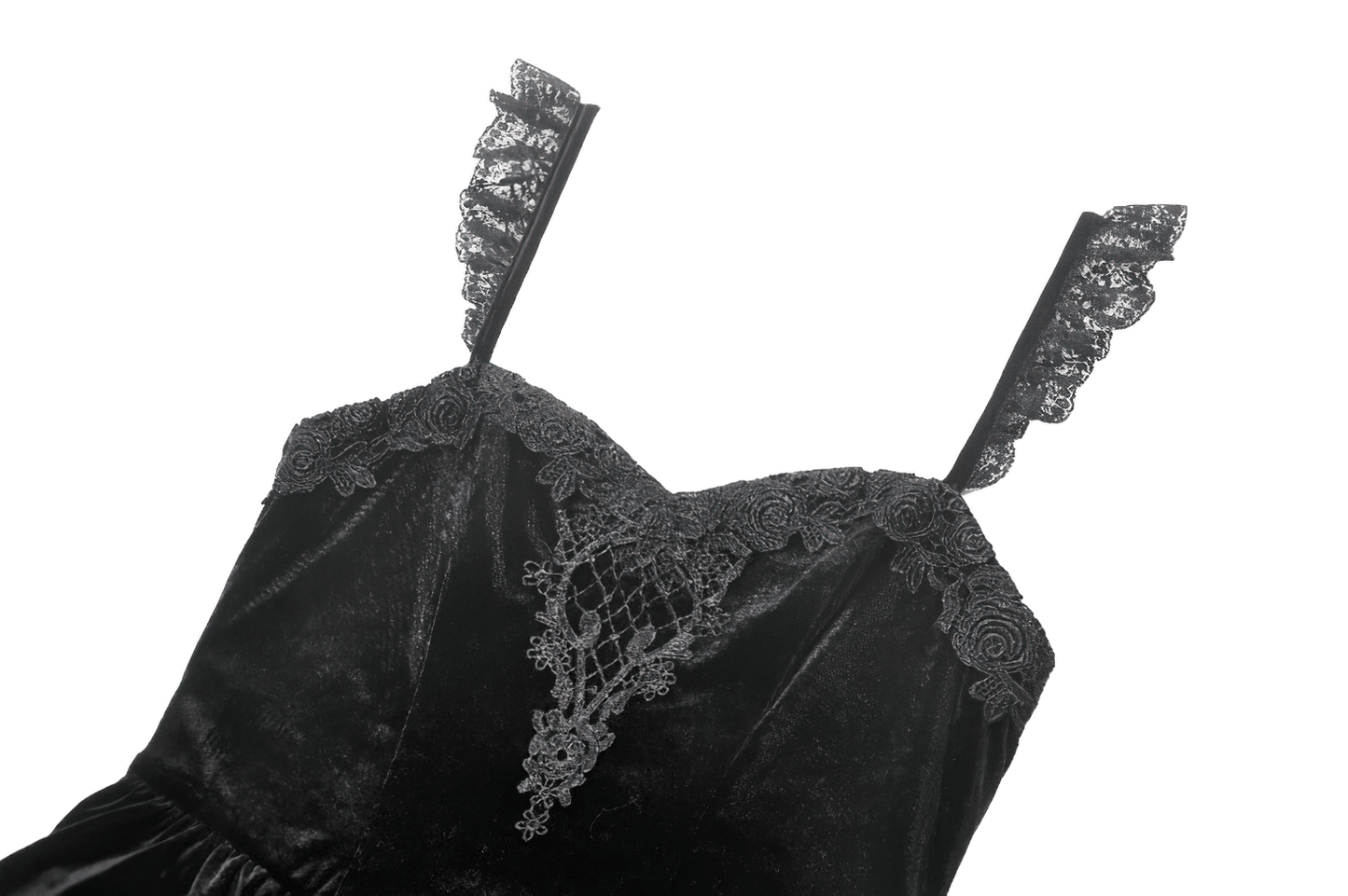 Sexy Velvet Lace Tiered Mini Dress with Corset and Ruffles