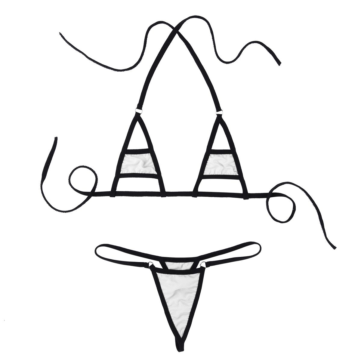 Sexy Women Underwear / Lingerie Set / Micro Bikini Bra Top with Briefs Bottoms