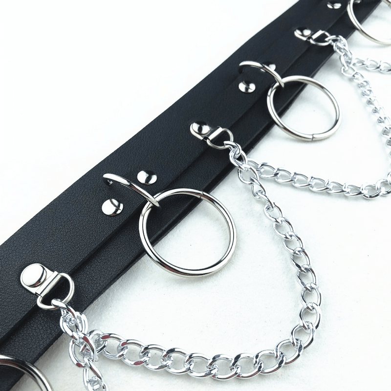 Sexy Women's Belt with Rings and Chains / Fashion Body Accessories