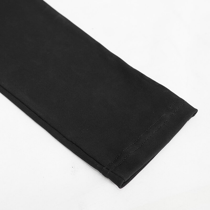 Sexy Women's Elastic Leggings in Cyberpunk style / Ladies Stretch See-through Black Mesh Leggings