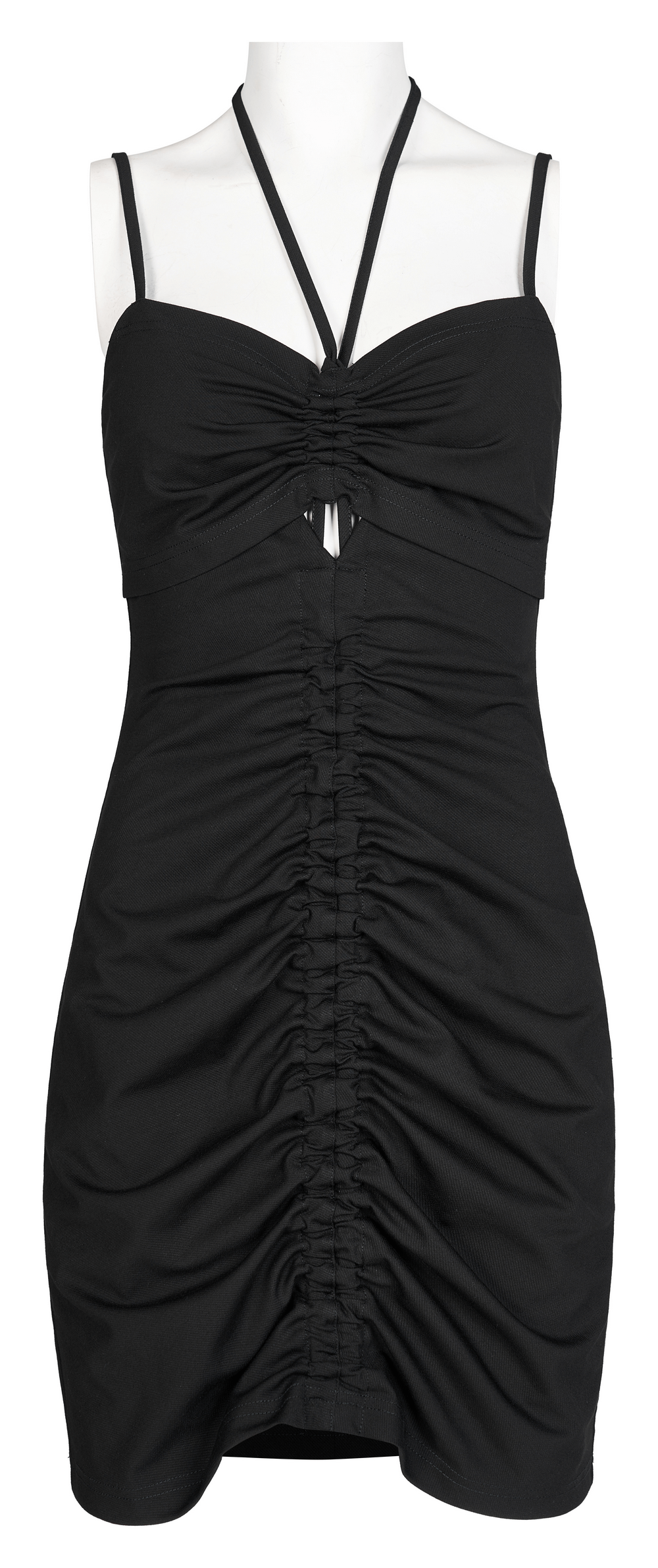 Sexy Women's Halter Neck Drawstring Bodycon Mini Dress